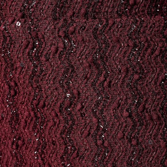 Dennis Basso Boucle Blazer Women's Burgundy & Black Textured With Sequins 2X--3X - Picture 4 of 6